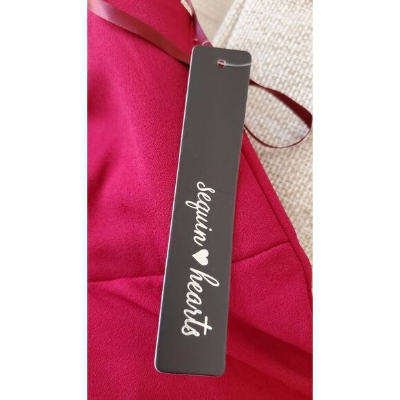 Sequin Hearts Red Sleeveless Chocker Dress Sz 5 - Picture 12 of 14